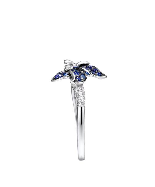 Sterling silver ring with zircons "Flower"
