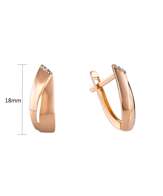 Auksiniai auskarai su cirkoniais  - Goldinga