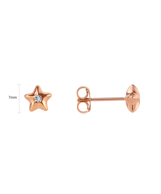 Gold earrings with zircons "stars"