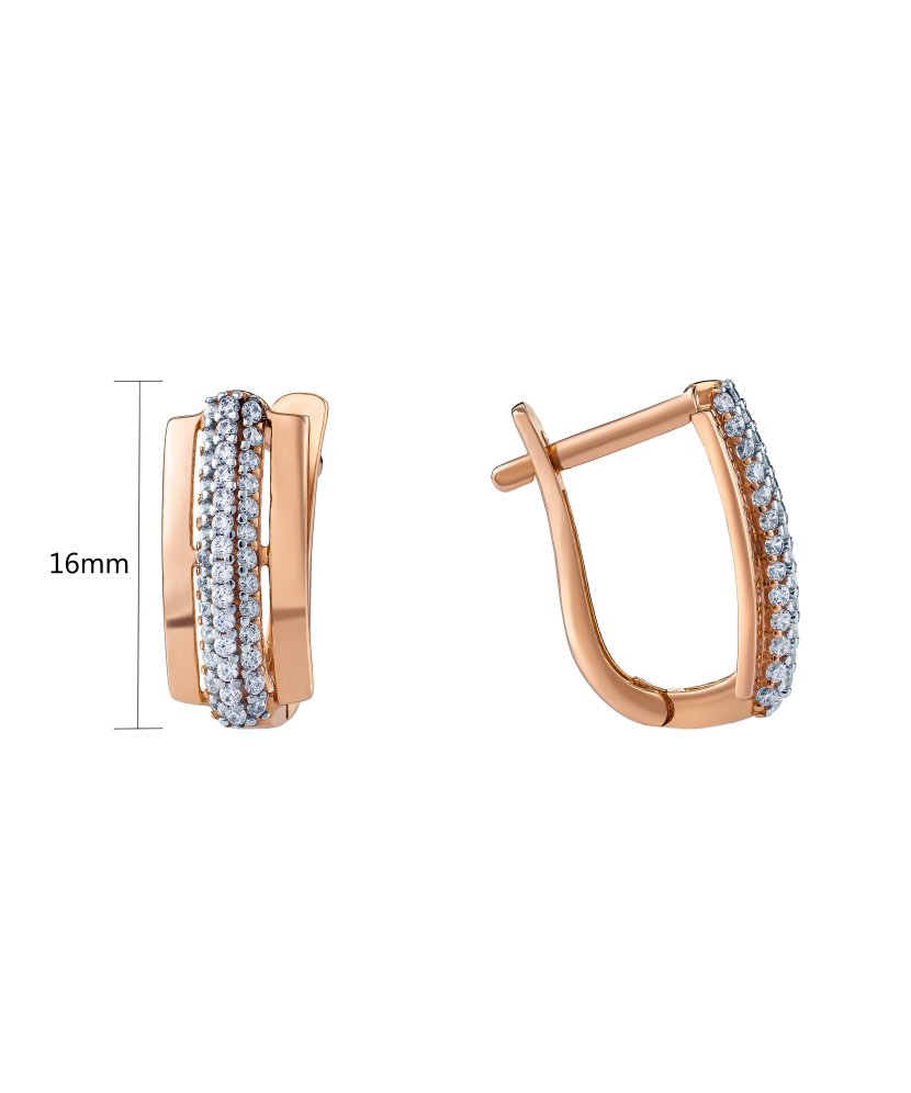 Auksiniai auskarai su cirkoniais  - Goldinga