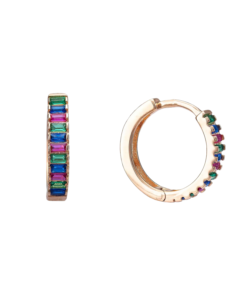 Gold earrings with zircons