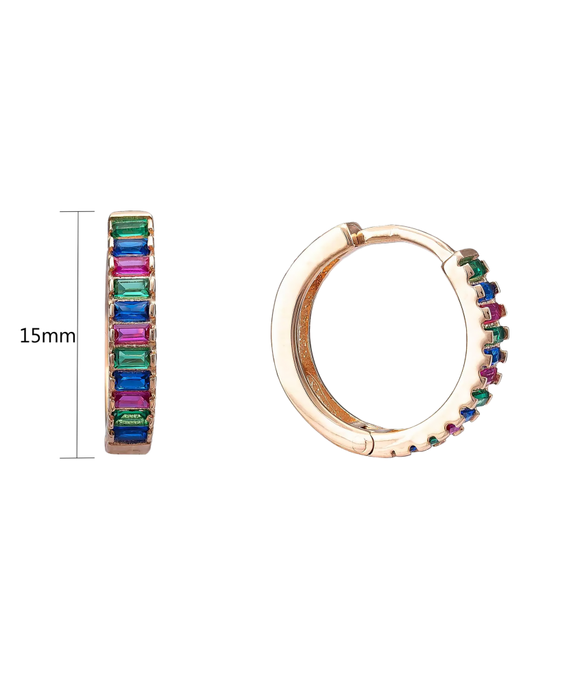 Gold earrings with zircons