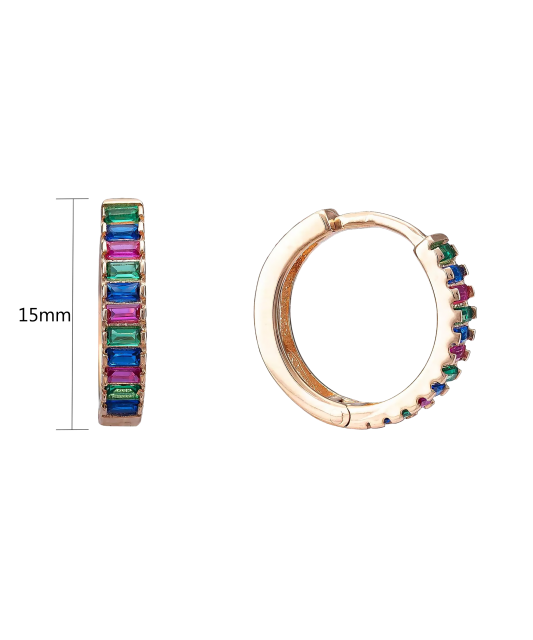 Gold earrings with zircons