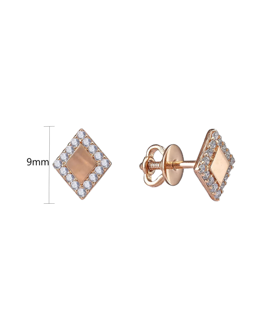 Gold earrings with zircons