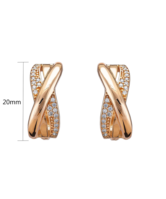 Gold earrings with zircons