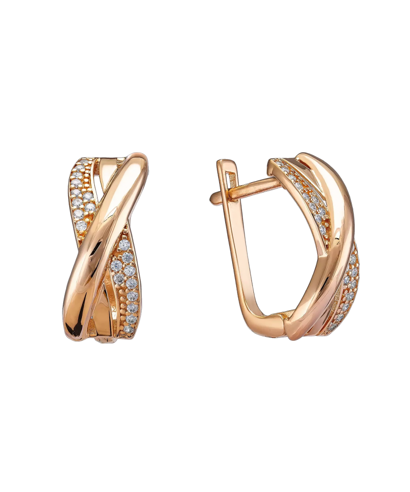 Auksiniai auskarai su cirkoniais  - Goldinga