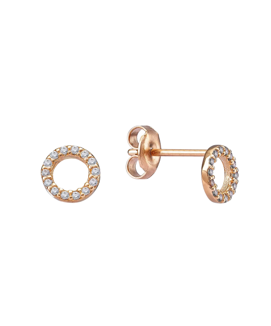 Gold earrings with zircons