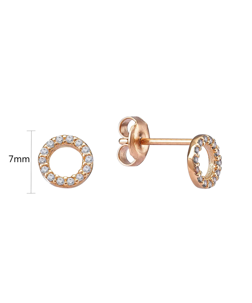 Gold earrings with zircons