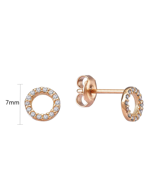 Gold earrings with zircons