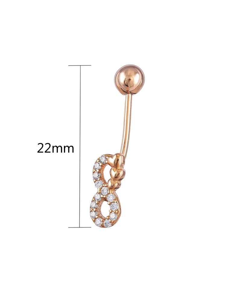 Auksinis auskaras į bambą su cirkoniais "Begalybė"  - Goldinga