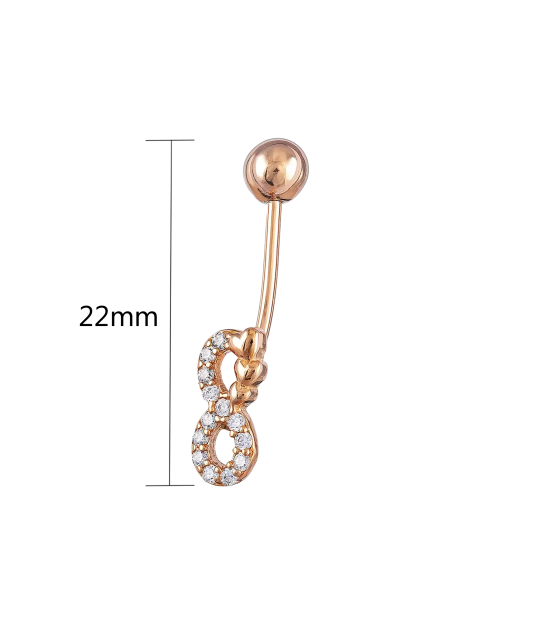 Gold Belly Button Ring with zirconium "Begalybė"