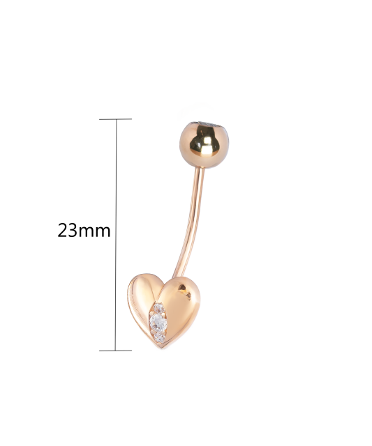 Gold Belly Button Ring with zirconium "Infinity"