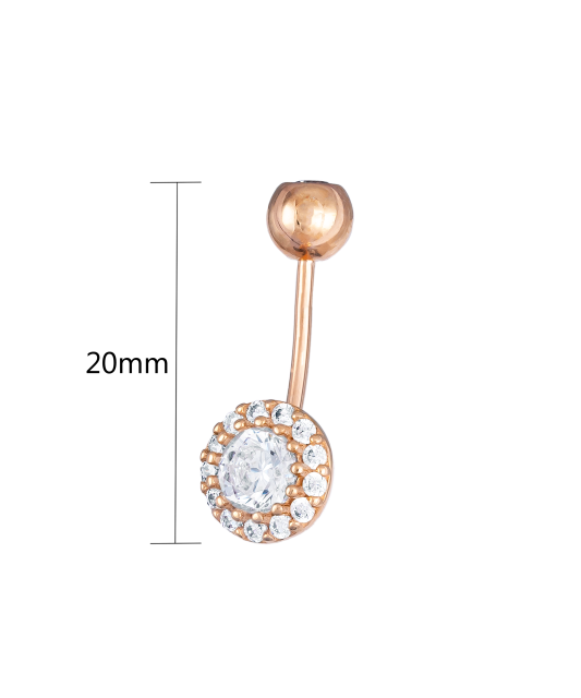 Gold Belly Button Ring with zirconium