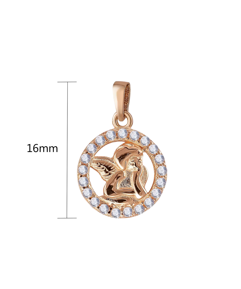 Gold pendant with zircons "angel"