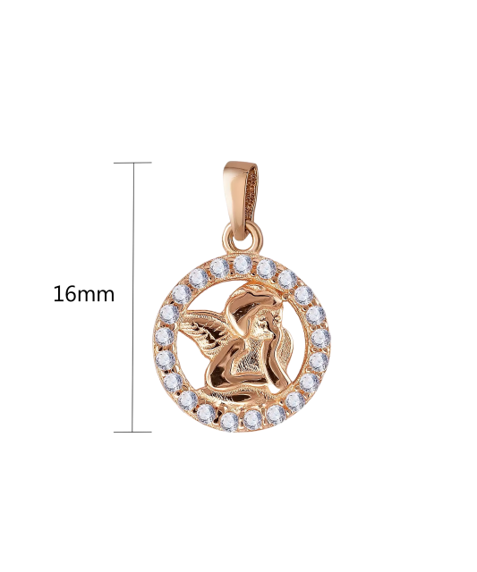Gold pendant with zircons "angel"