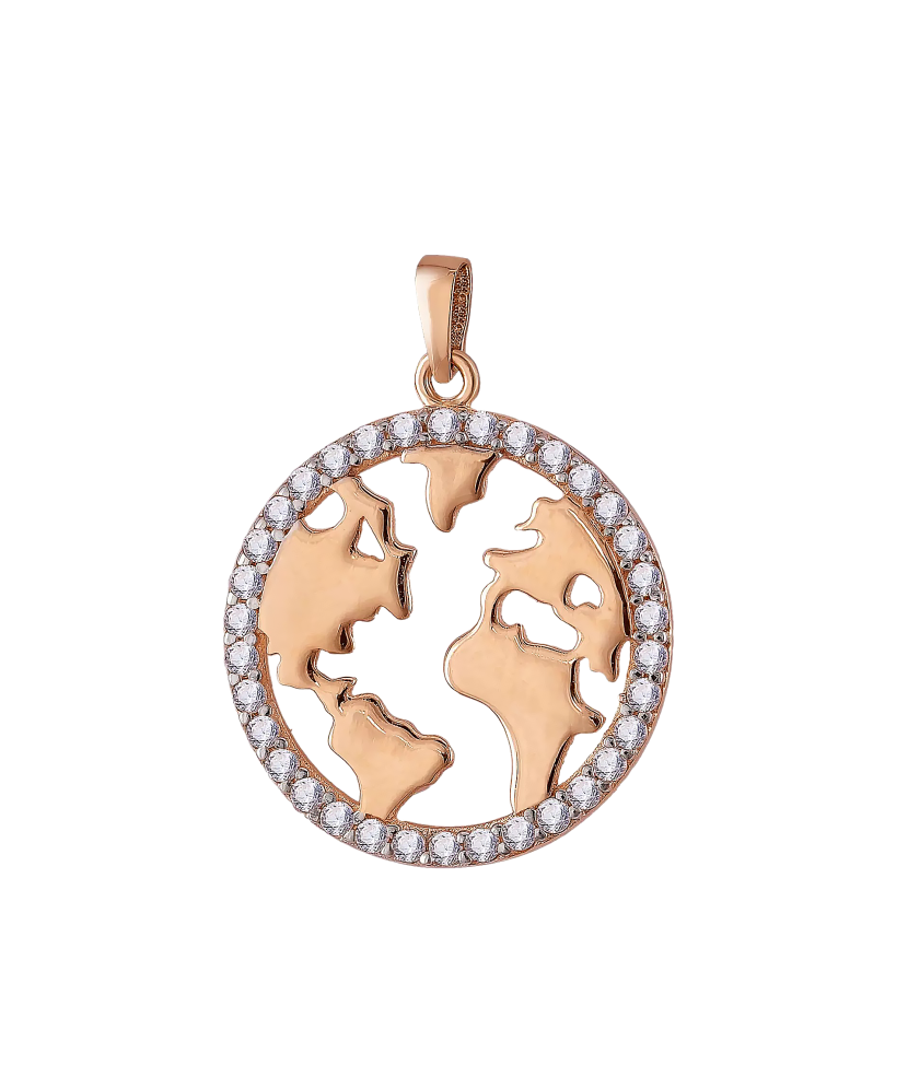 Gold pendant with zircons