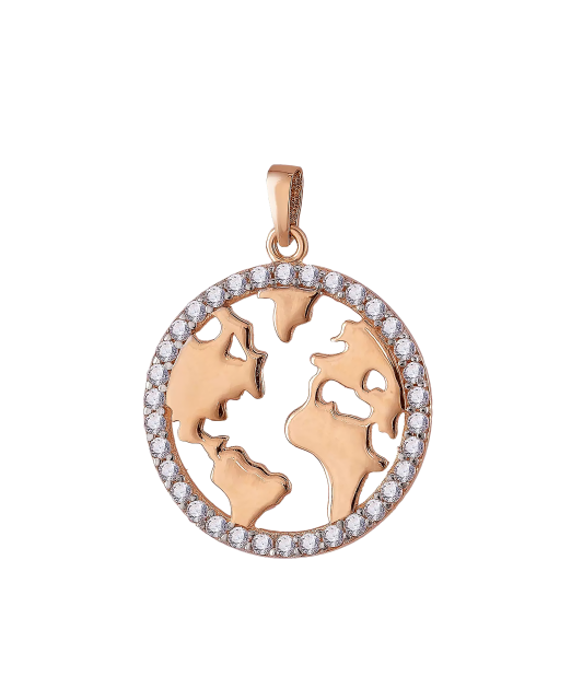 Gold pendant with zircons