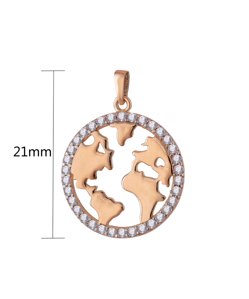 Gold pendant with zircons