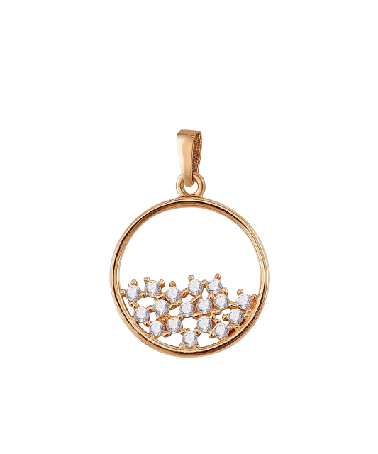 Gold pendant with zircons