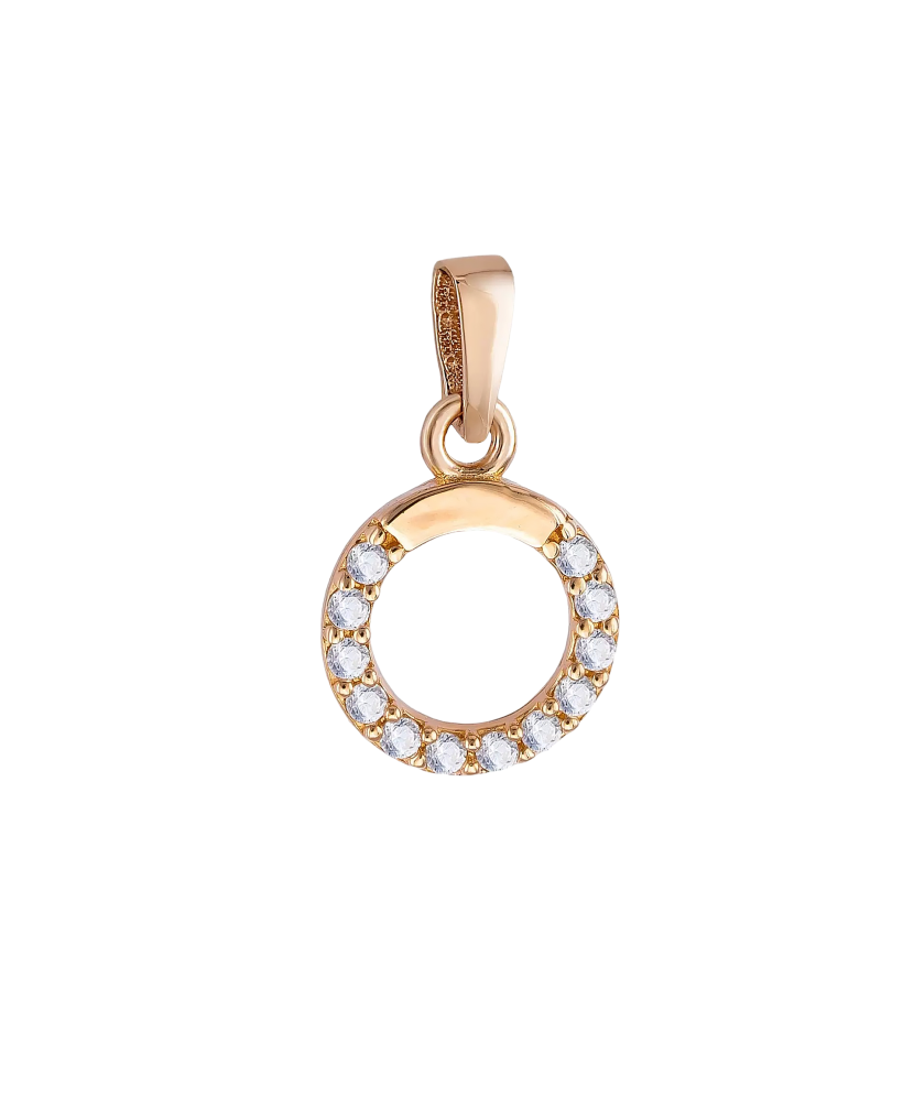 Gold pendant with zircons
