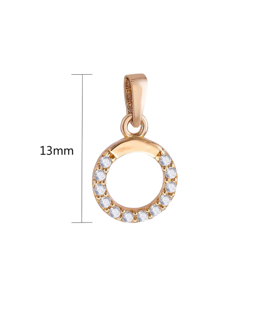 Gold pendant with zircons