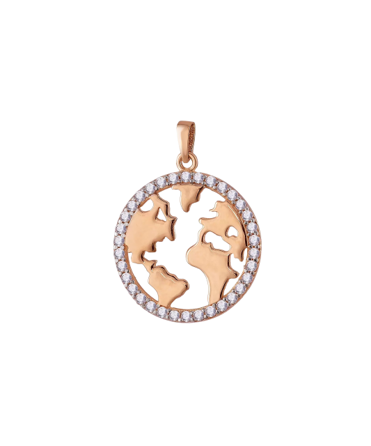 Gold pendant with zircons