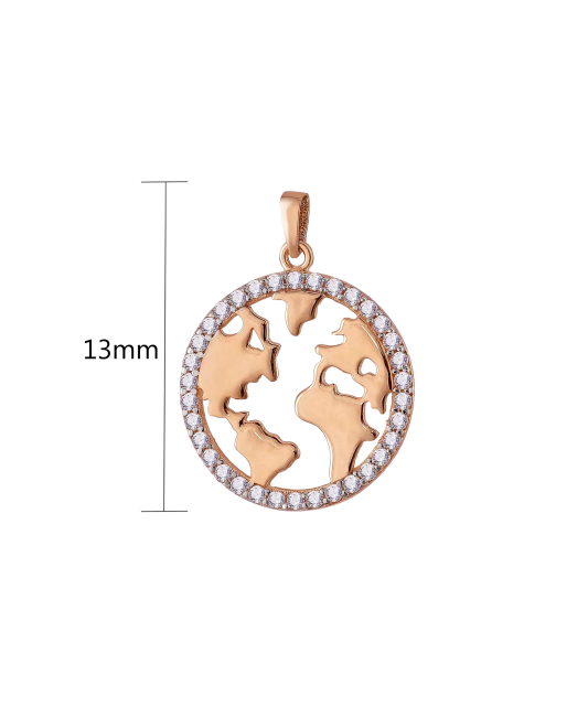Gold pendant with zircons