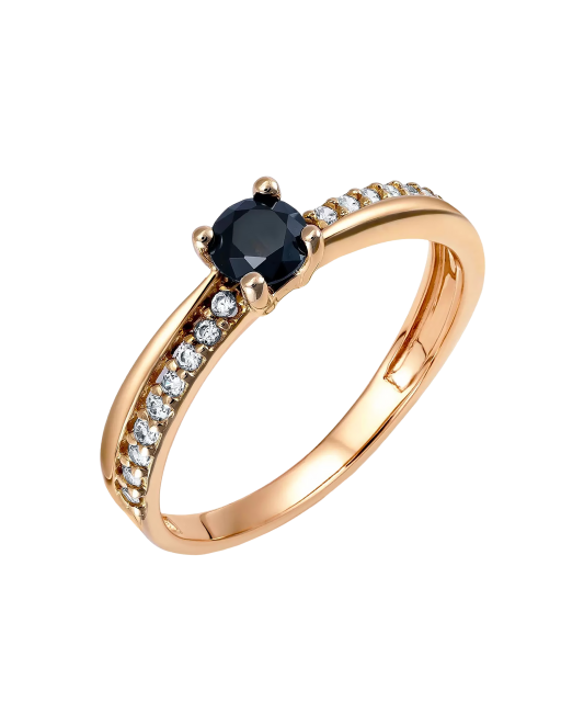 Gold ring with zircons