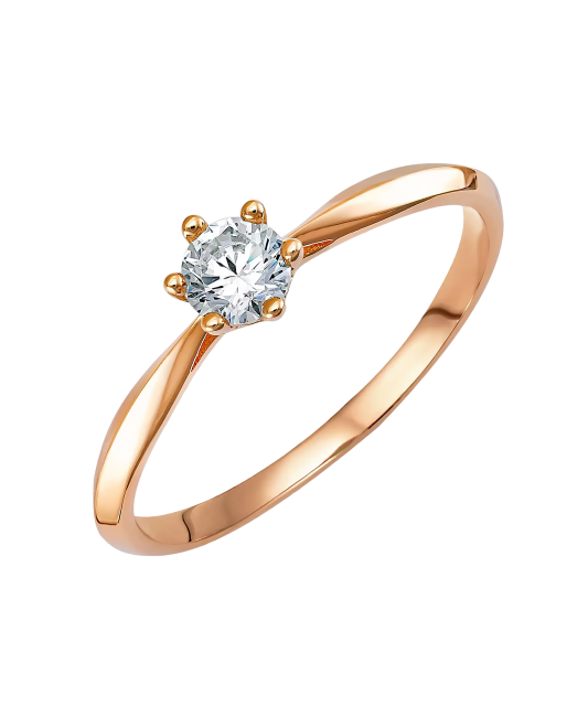 Gold ring with zirconium