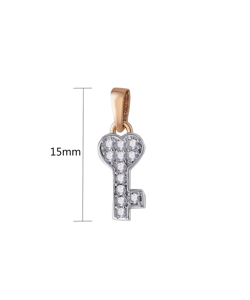 Gold pendant with zircons "Key"