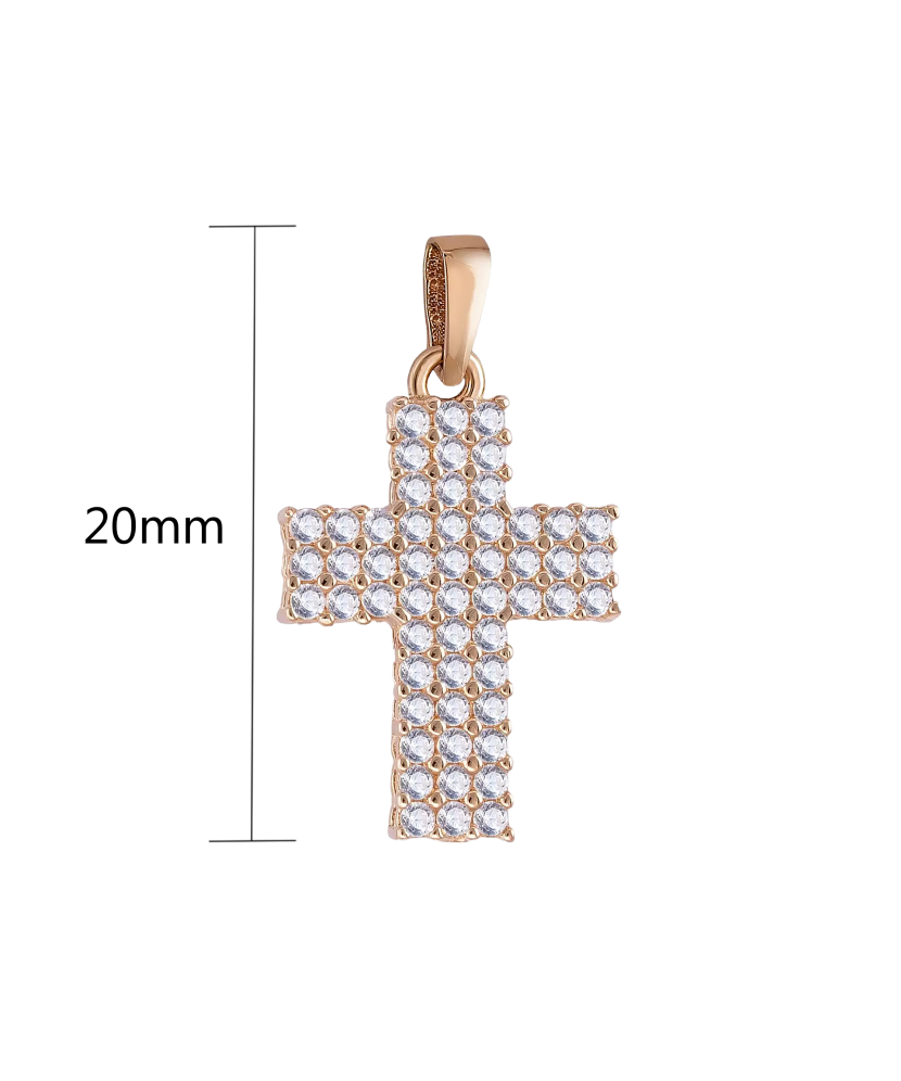 Gold pendant with zircons "cross"