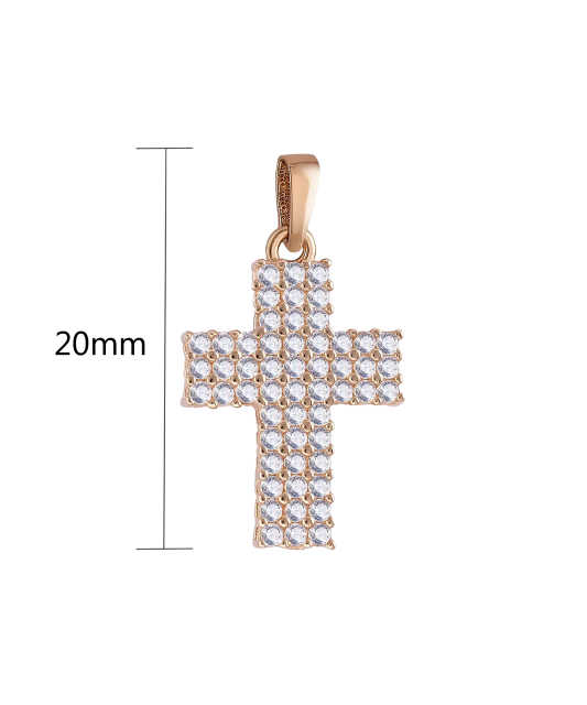 Gold pendant with zircons "cross"