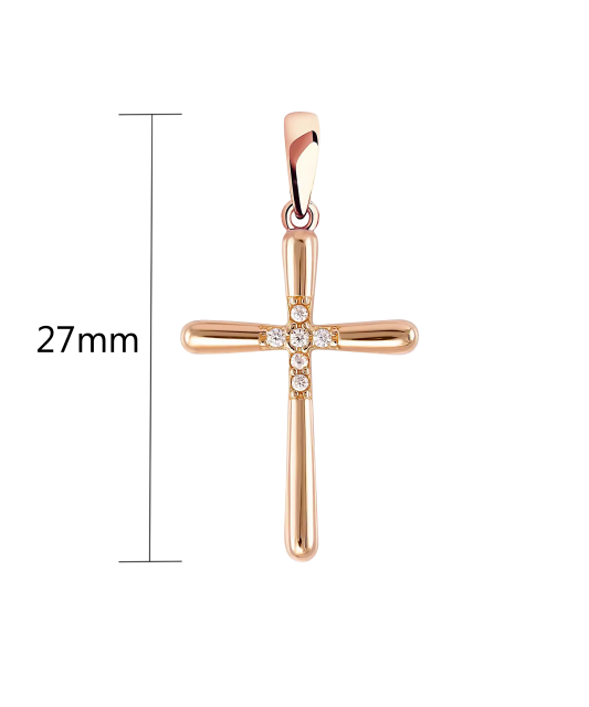 Gold pendant with zircons "cross"