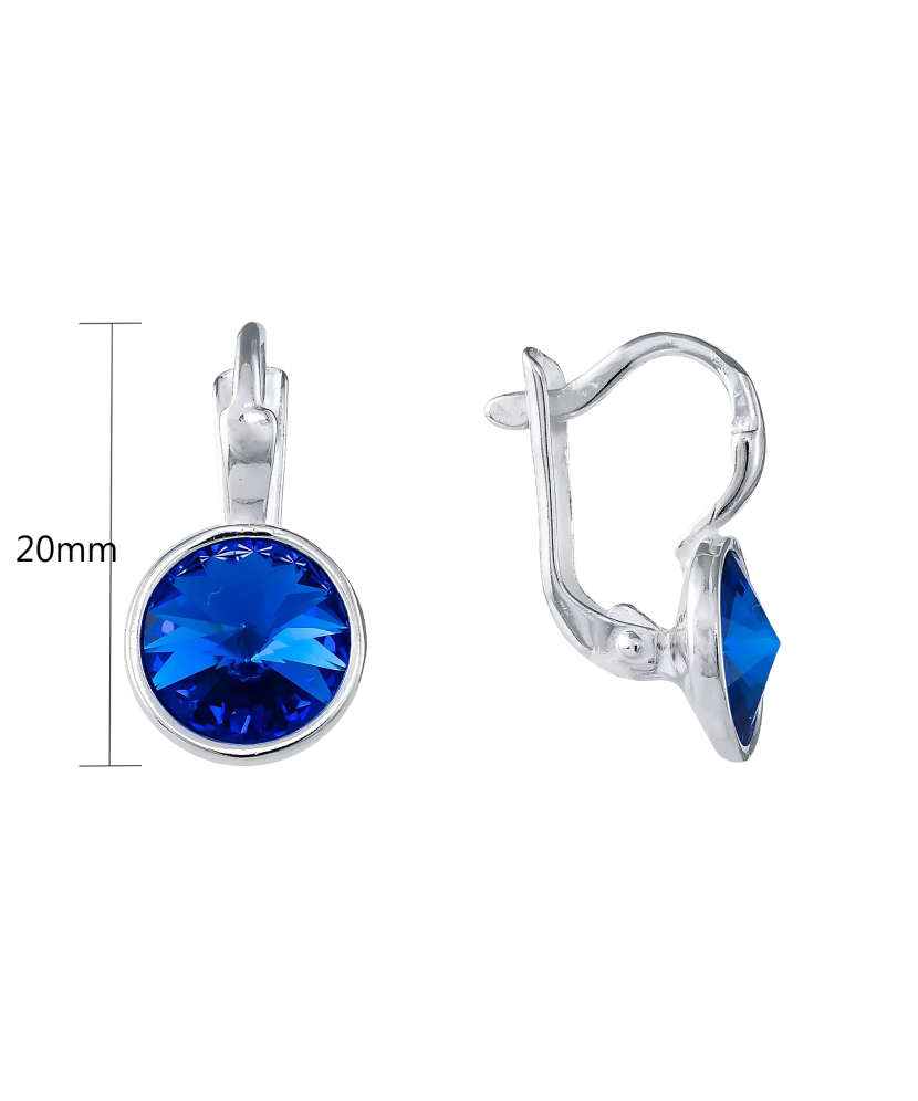 Hopeiset korvakorut kristalleilla