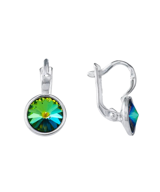 Hopeiset korvakorut kristalleilla