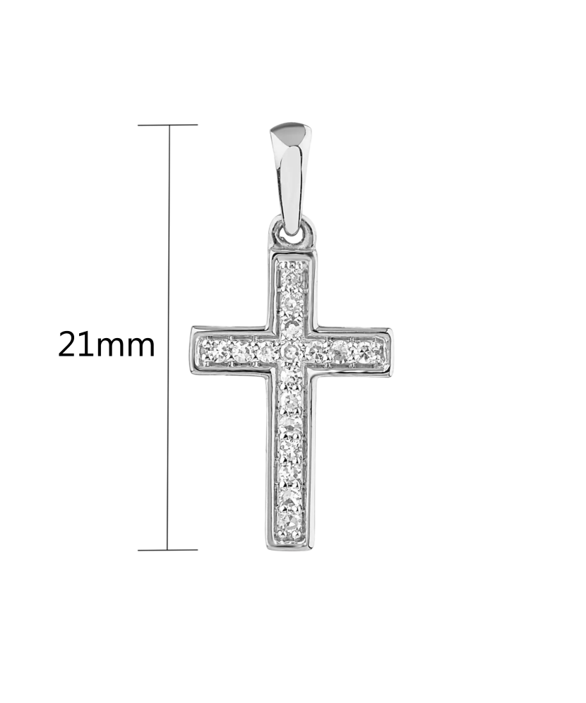 White gold pendant with diamonds "Cross"