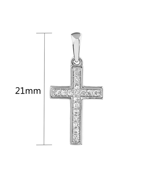 White gold pendant with diamonds "Cross"
