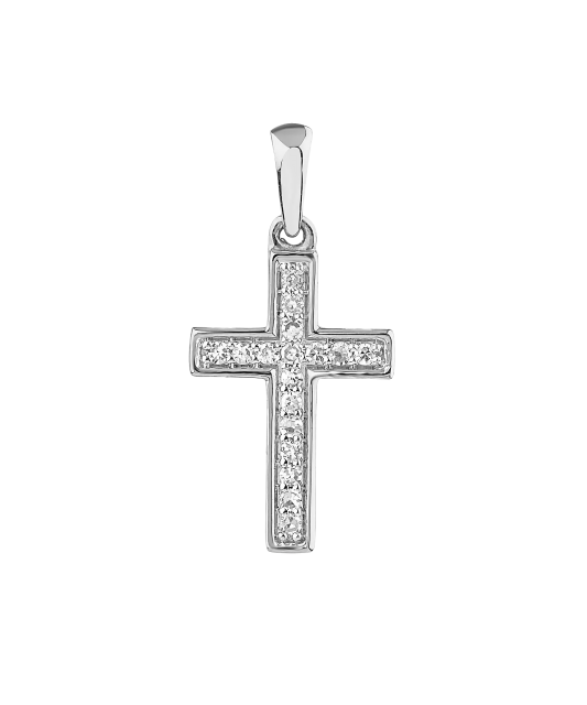 White gold pendant with diamonds "Cross"
