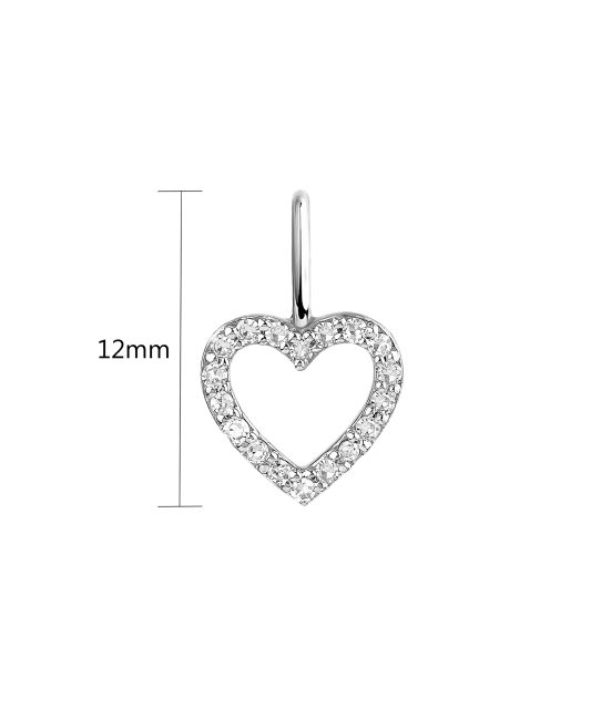 White gold pendant with diamonds "Heart"