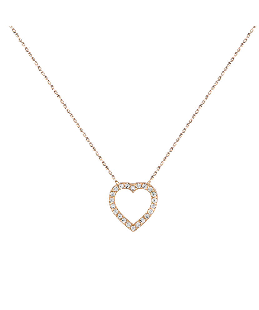 Gold chain with zirconium pendant "Heart"