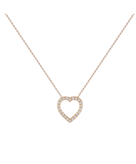 Gold chain with zirconium pendant "Heart"