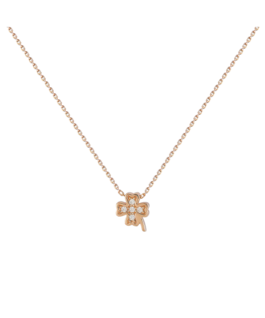 Gold chain with zirconium pendant "Clover"