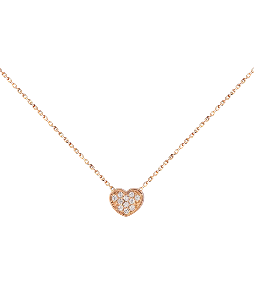 Gold chain with zirconium pendant "Heart"