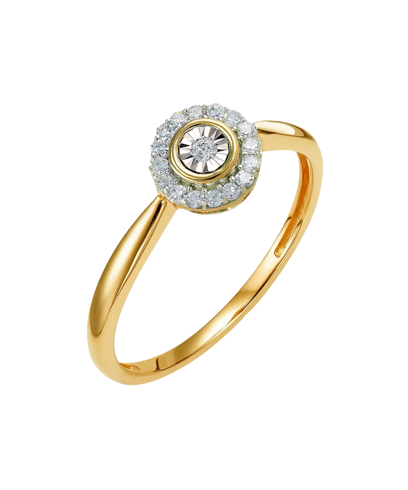 Yellow Gold ring with diamonds