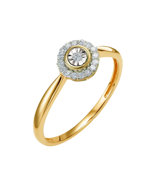 Yellow Gold ring with diamonds