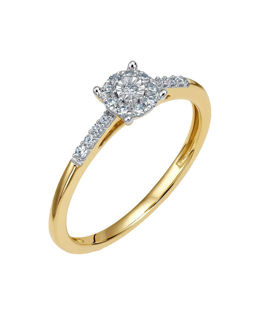 Yellow Gold ring with diamonds