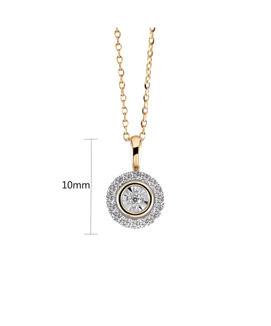 Yellow Gold pendant with diamonds