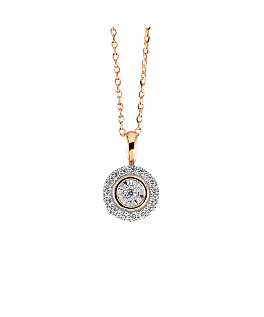 Gold pendant with diamonds