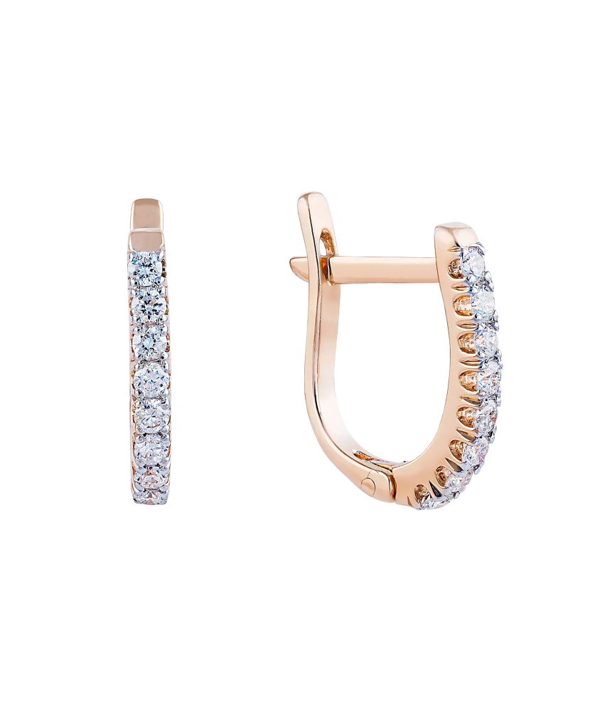 Auksiniai auskarai su briliantais  - Goldinga