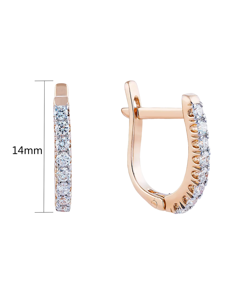 Auksiniai auskarai su briliantais  - Goldinga